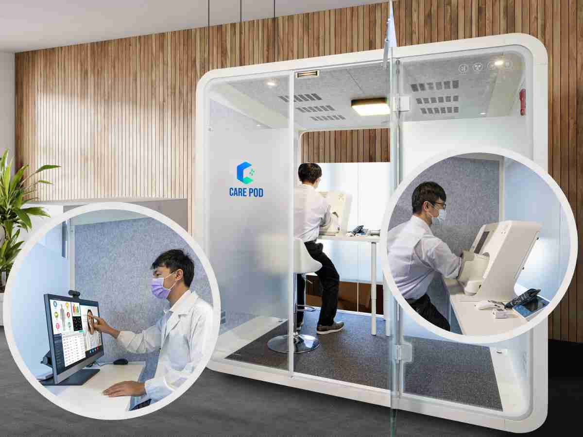 达擎于医疗科技展中展出＂远距诊疗舱＂，，以因应医疗数字化及社会高龄化趋势下、、复诊及慢性病患等族群对于远距看诊需求逐渐升高所推出的创新整合方案。。多功能合一、、、高隐私性的远距诊疗舱可根据病患端与医师端的不同需求，，，提供弹性化及客制化功能，，节省医生和病患的精力及时间