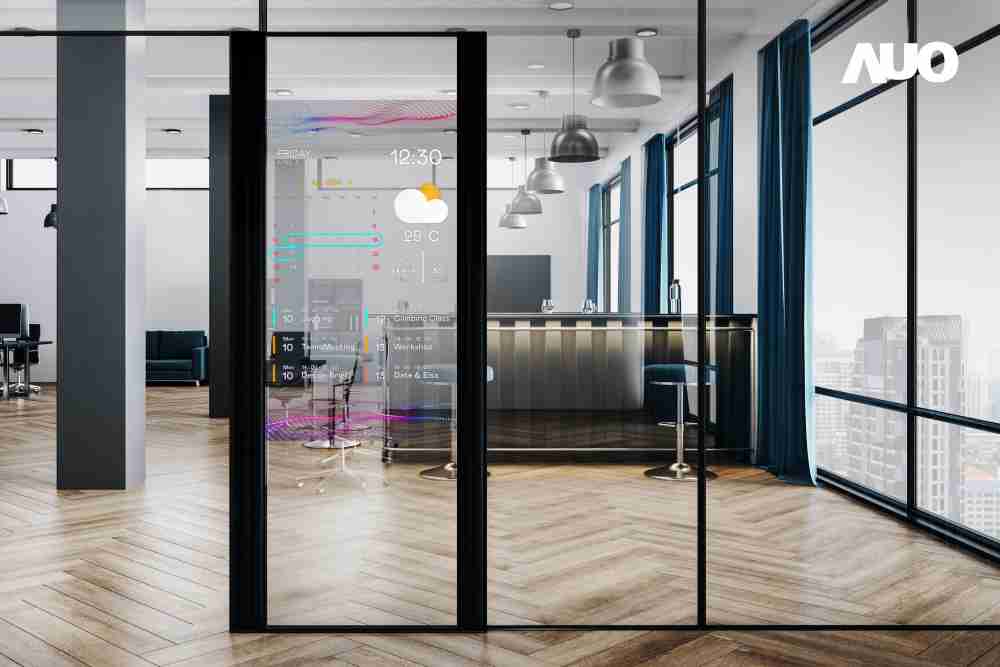 60吋Micro LED透明窗屏显示器，，可依需求调整并延伸应用于不同场域，，，，包括汽车侧窗或家庭玄关、、智慧橱窗、、、、商业展示等面向，，提供丰富的信息娱乐内容