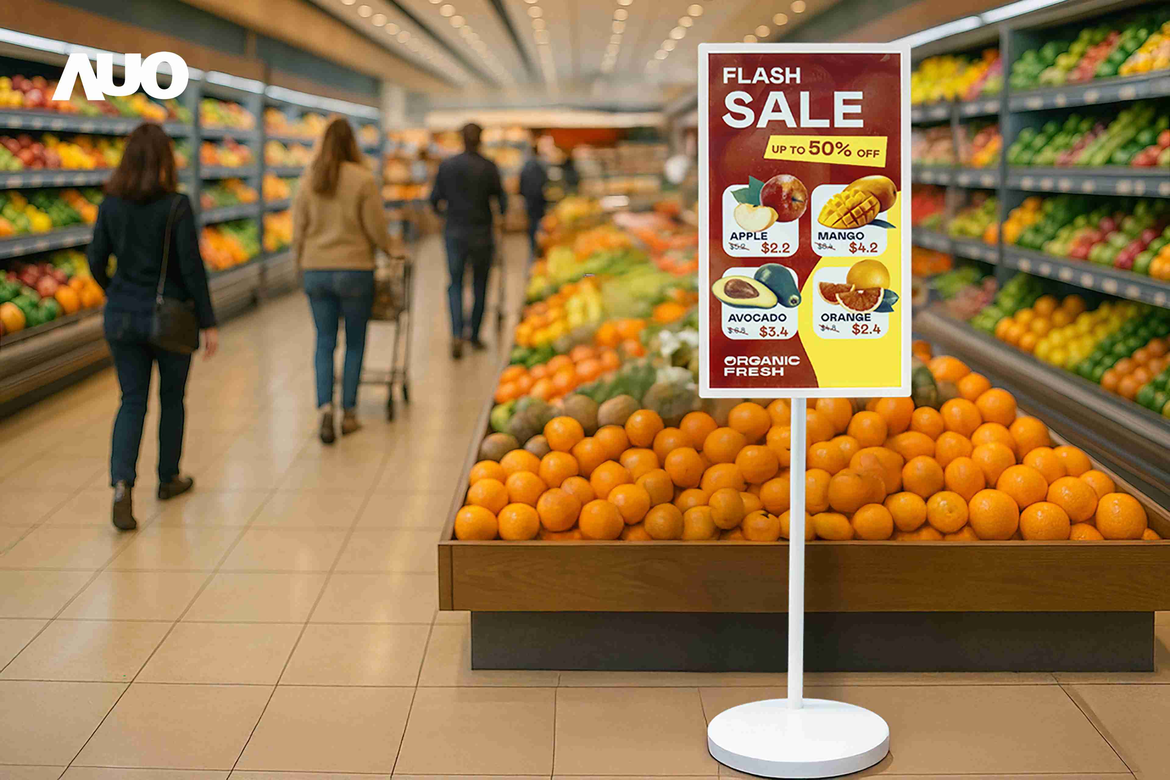 达擎首亮相低功耗、、、全彩的〝aecoPost电子纸解决方案〞，，，仅在更新画面时需要微量的电力驱动，，无需布建电线的便捷设计，，，，使其可灵活应用、、、随意置放，，并可透过云端或行动装置app，，轻松管理及排程广告内容，，，晋升店头营销利器。。。。